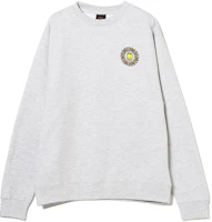 Beams Loose Fit Floral Swirl Crewneck Pullover Sweatshirt Men Grey White. 11-13-0499-237 Beams Loose Fit Floral Swirl Crewneck Pullover Sweatshirt Men Grey White. 11-13-0499-237