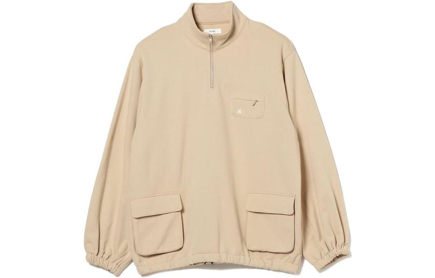 Beams Loose Fit High Neck Pullover Sweatshirt Beige 4613002563920