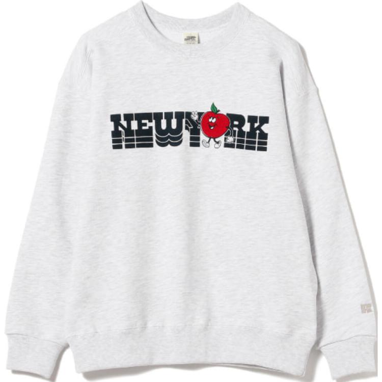 Beams Love Heart Smiley Embroidered Crewneck Sweatshirt . 92-13-0287-001