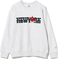 Beams Love Heart Smiley Embroidered Crewneck Sweatshirt . 92-13-0287-001 Beams Love Heart Smiley Embroidered Crewneck Sweatshirt . 92-13-0287-001