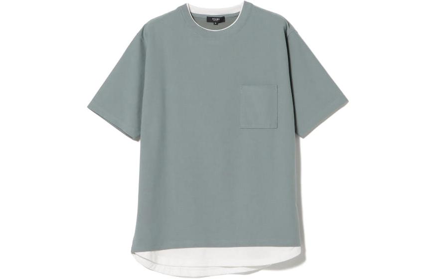 Beams Men’s Plain Grey Crewneck Pocket Straight T-Shirt Short Sleeve 4204001845961