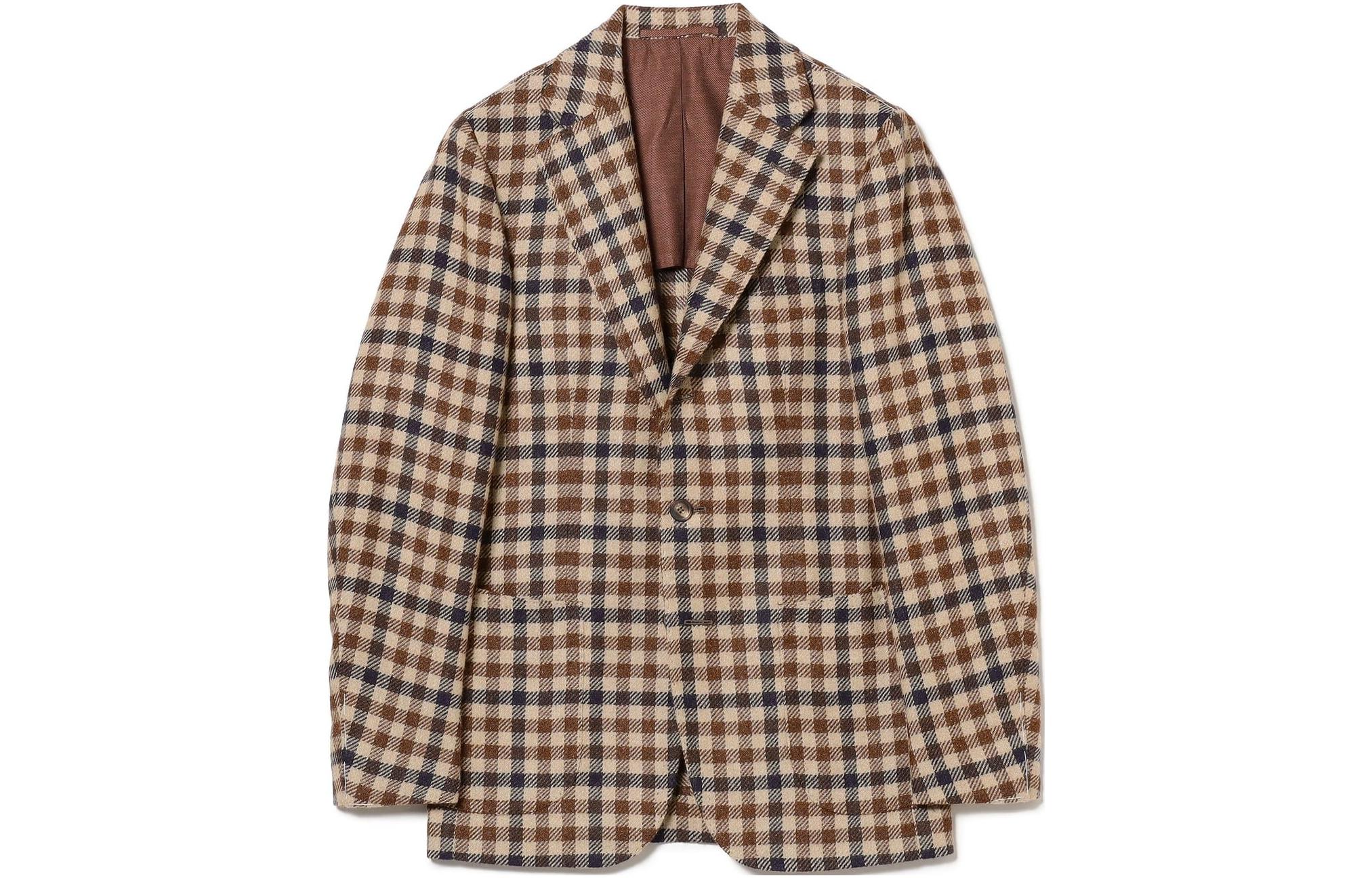 Beams Multicolor Plaid Blended Jacket - Yellow 21-16-0259-977