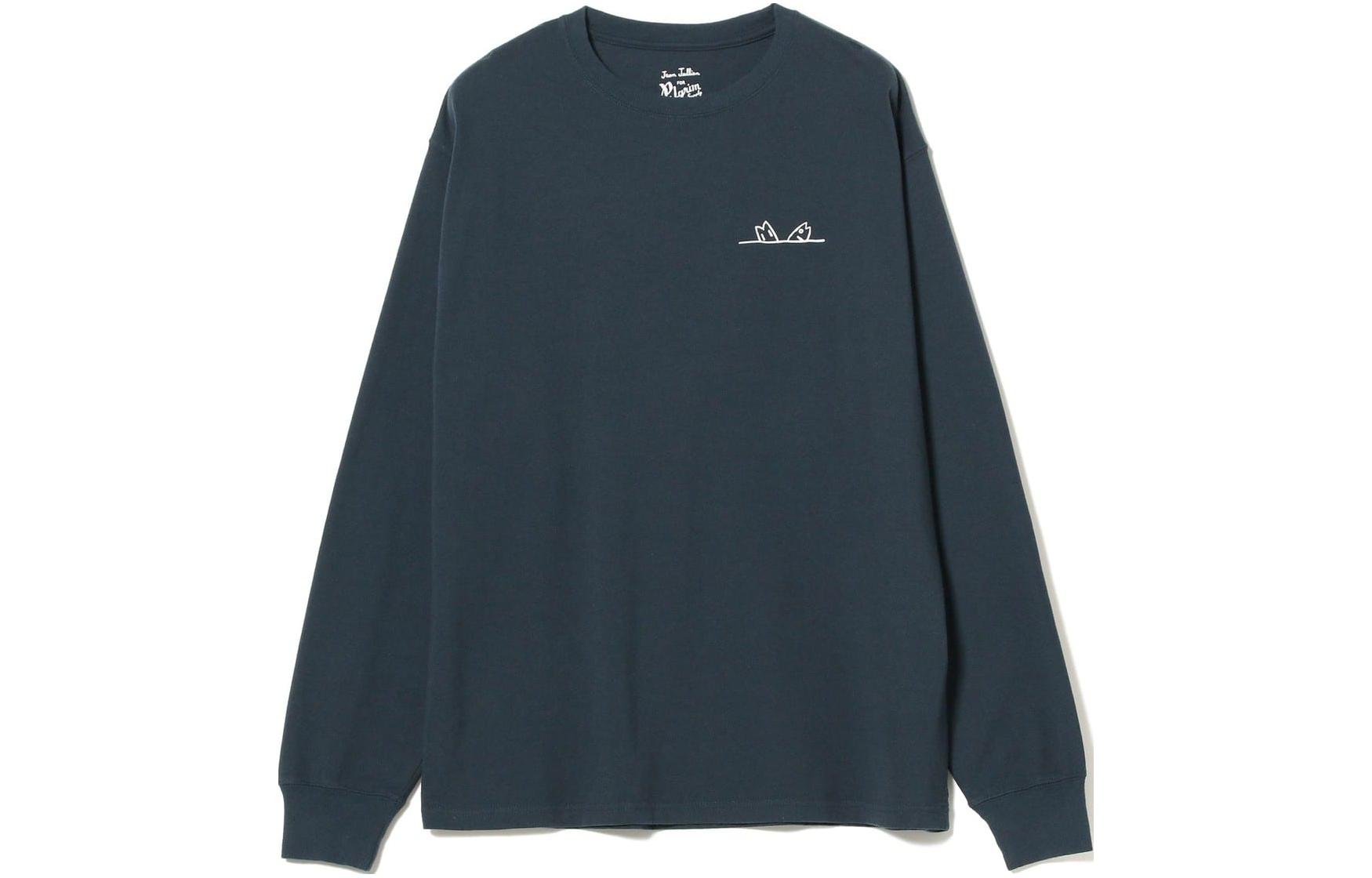 Beams Navy Blue Casual Graphic Print Crewneck Sweatshirt 36-10-0048-458