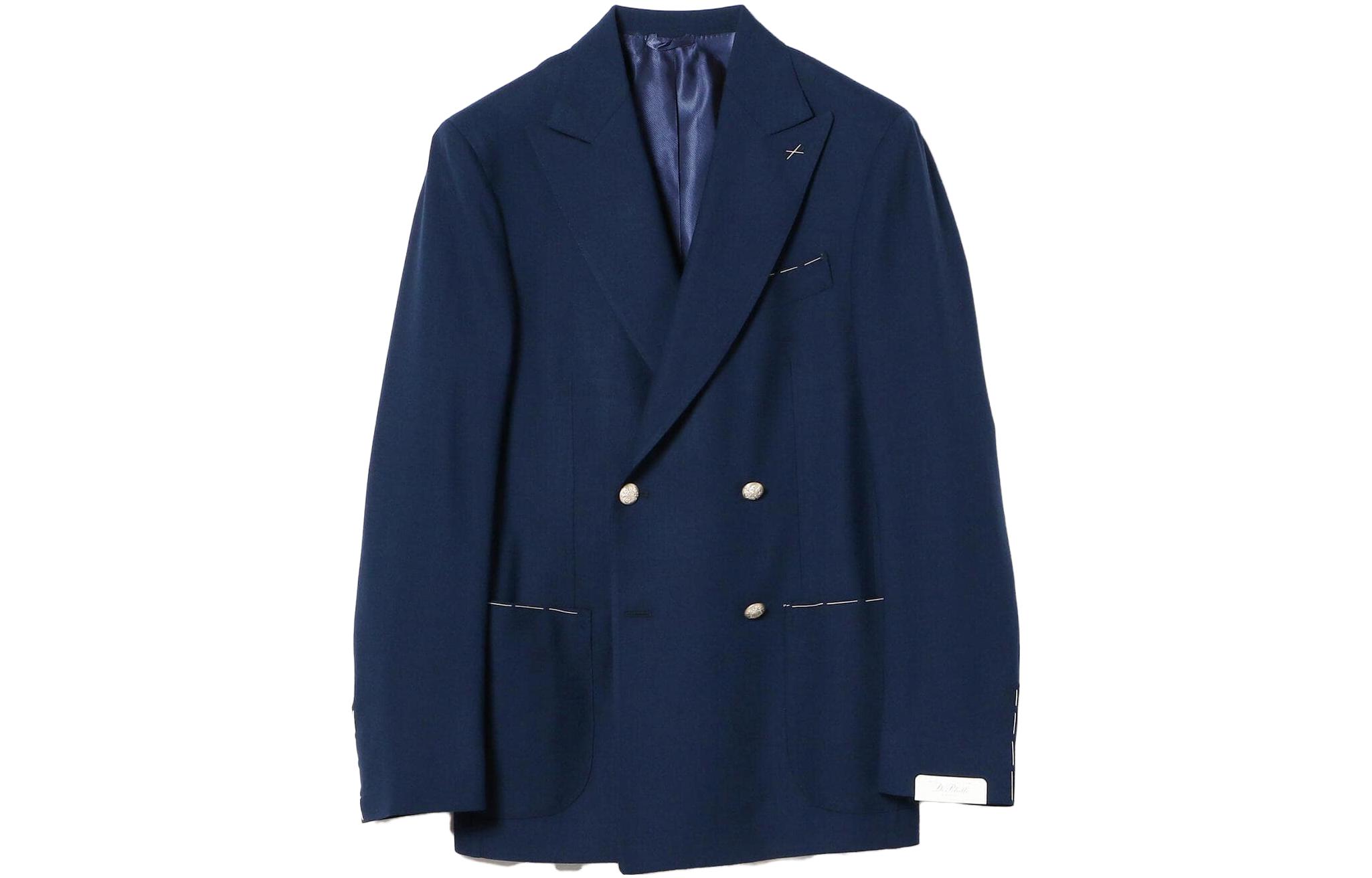 Beams Navy Blue Double-Breasted Slim-Fit Jacket 2116011938078