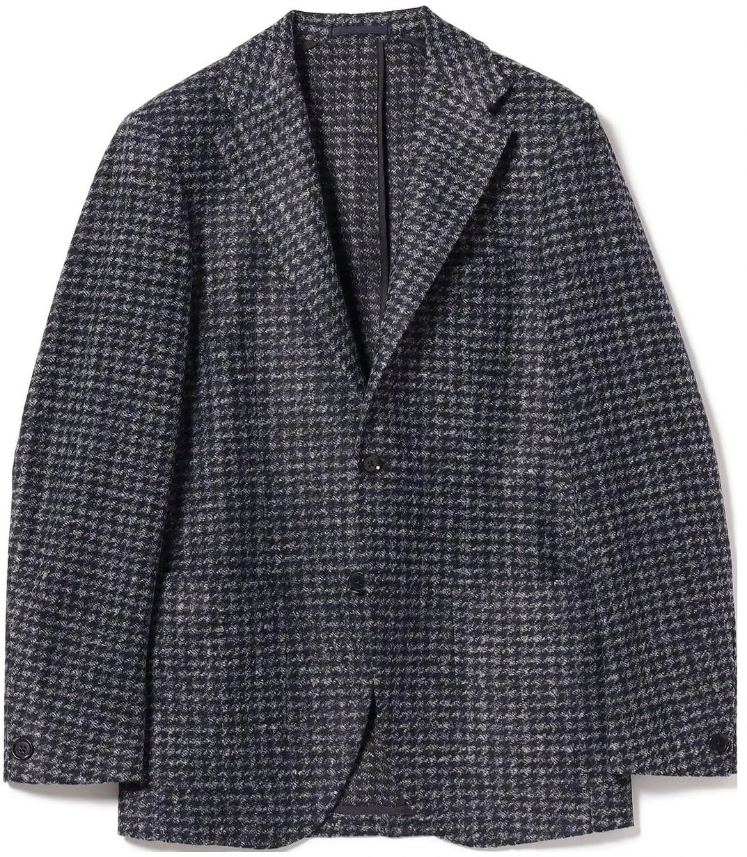 beams-navy-blue-houndstooth-single-breasted-long-sleeve-jacket-21-16-0316-015