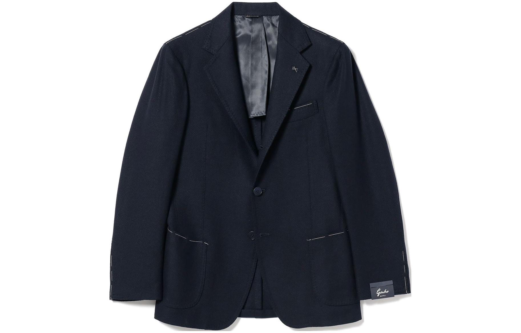 Beams Navy Blue Solid Single-Breasted Loose-Fit Jacket 24-16-0265-435