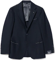 Beams Navy Blue Solid Single-Breasted Loose-Fit Jacket 24-16-0265-435 Beams Navy Blue Solid Single-Breasted Loose-Fit Jacket 24-16-0265-435