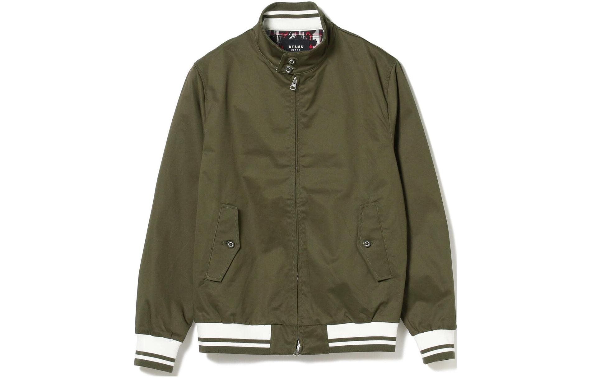 Beams Olive Green Colorblock Zip-Up Jacket 4218024941367
