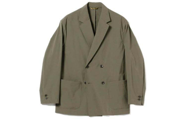 Beams Olive Green Mens Plain Collar Long Sleeve Jacket 9116027180367