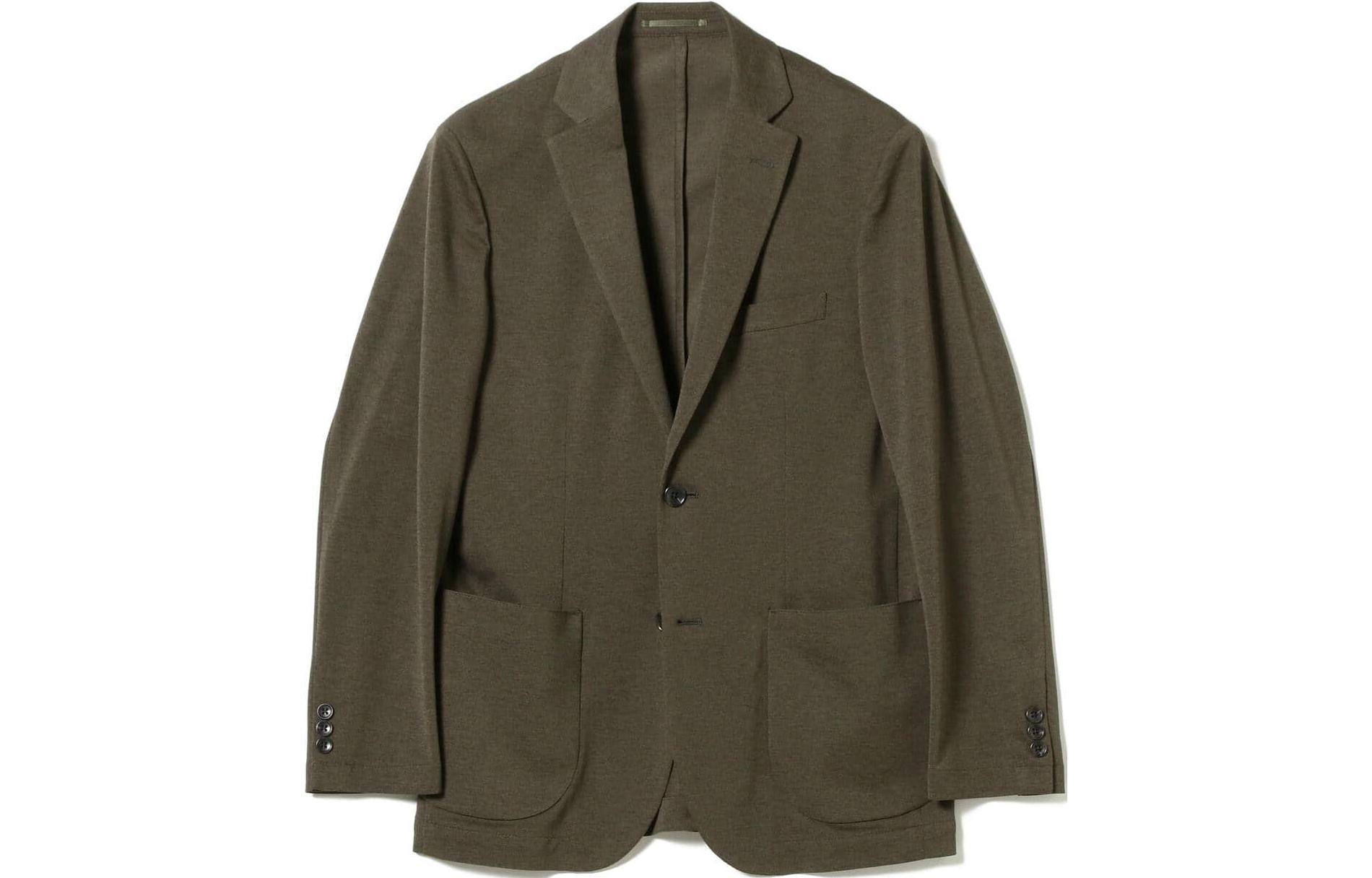 Beams Olive Green Solid Single-Breasted Long Sleeve Jacket 9116029027767