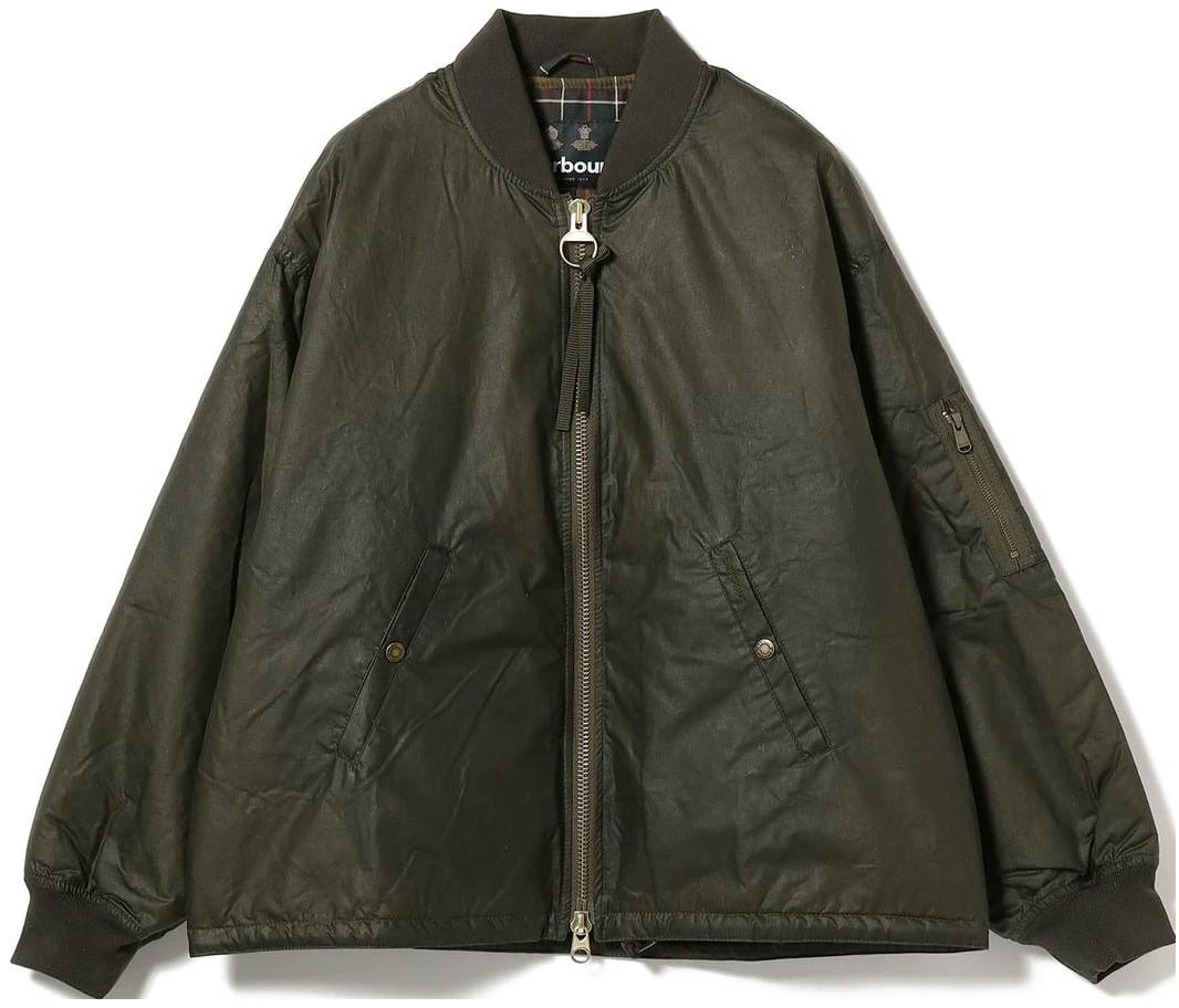 beams-olive-green-solid-zip-baseball-collar-jacket-23-18-7009-232