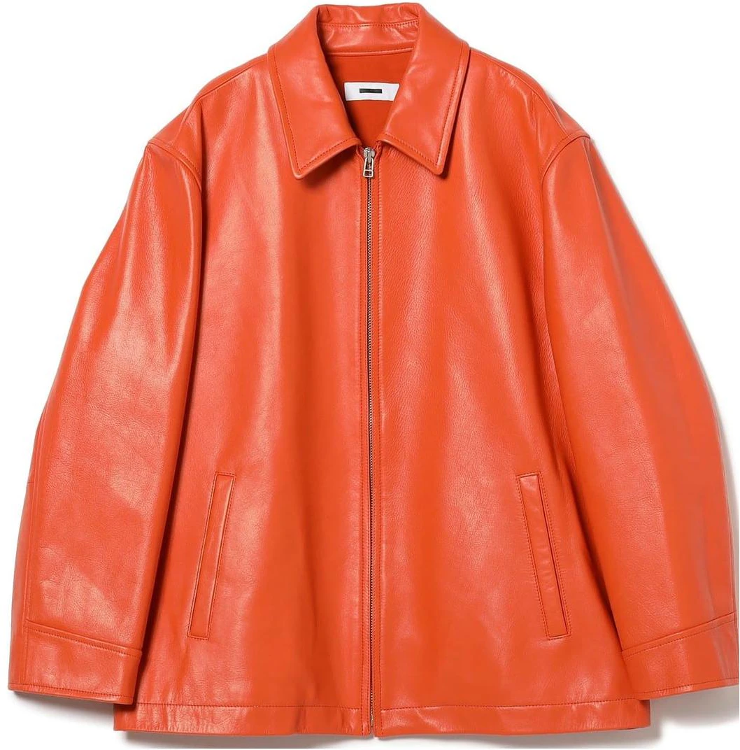 beams-orange-solid-color-loose-fit-long-sleeve-jacket-23-18-0160-799