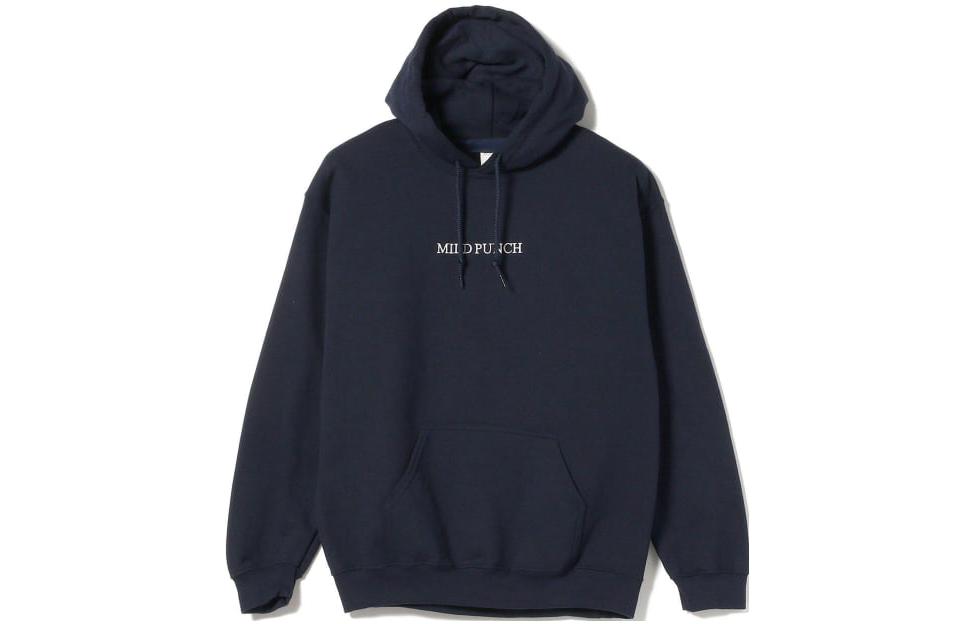Beams Oversized Logo Print Hoodie Blue - Long Sleeve. 7513041404979