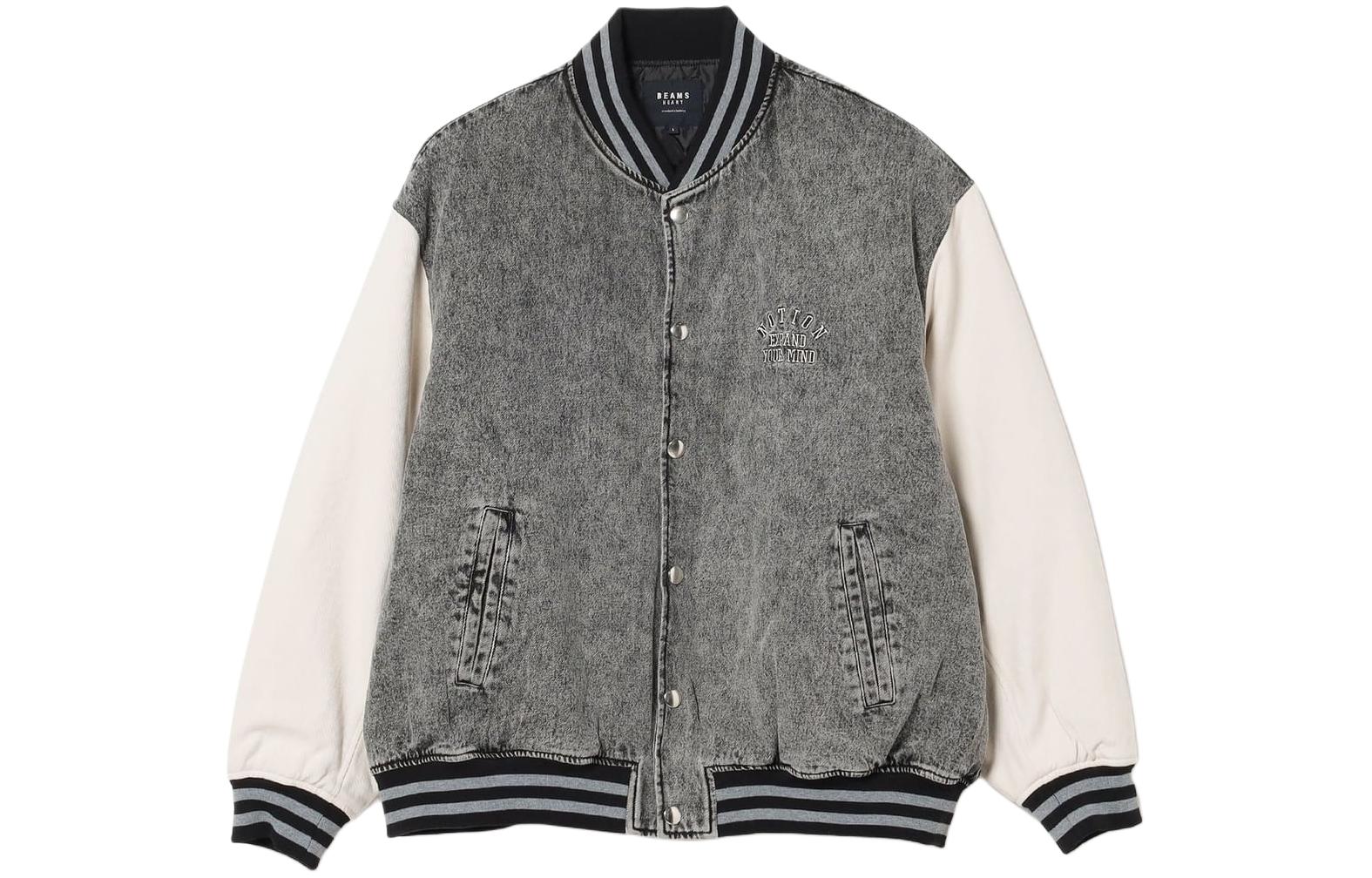 Beams Patchwork Baseball Collar Button-Up Jacket 42-18-0057-147