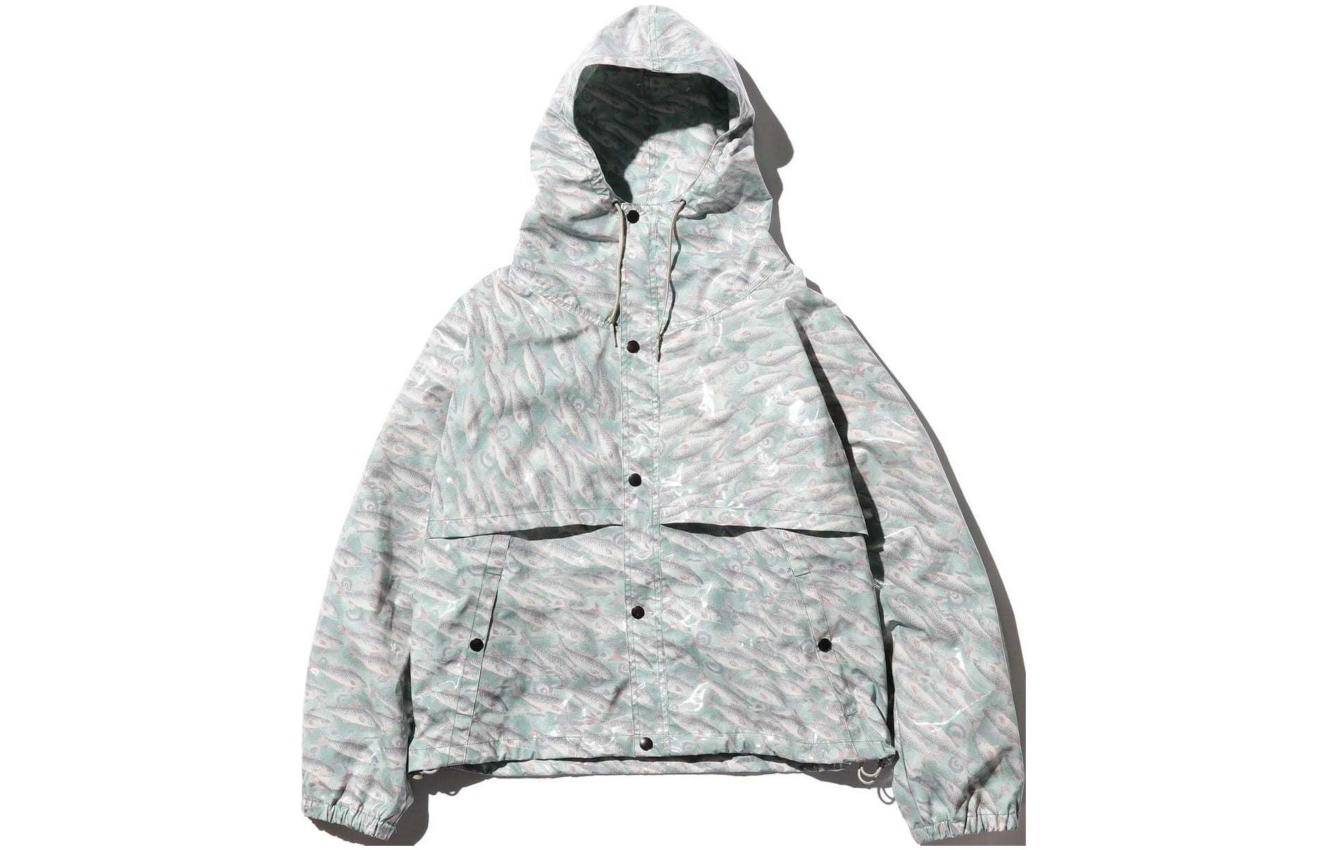 Beams Patterned Button-Up Hoodie Jacket Floral Print Men’s Long Sleeve. 38-18-0473-791