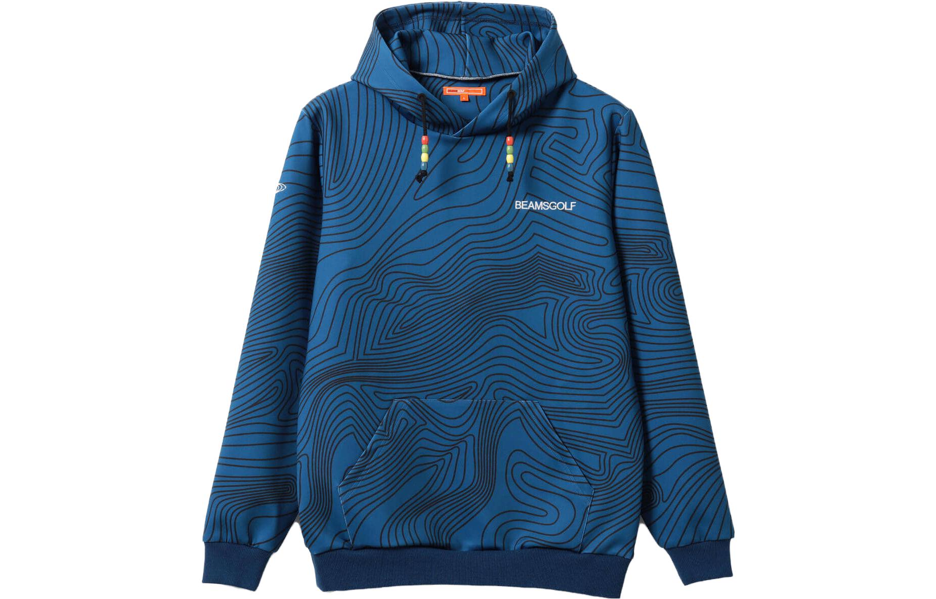 Beams Psychedelic Pattern Hoodie with Kangaroo Pocket - 82-13-0027-444