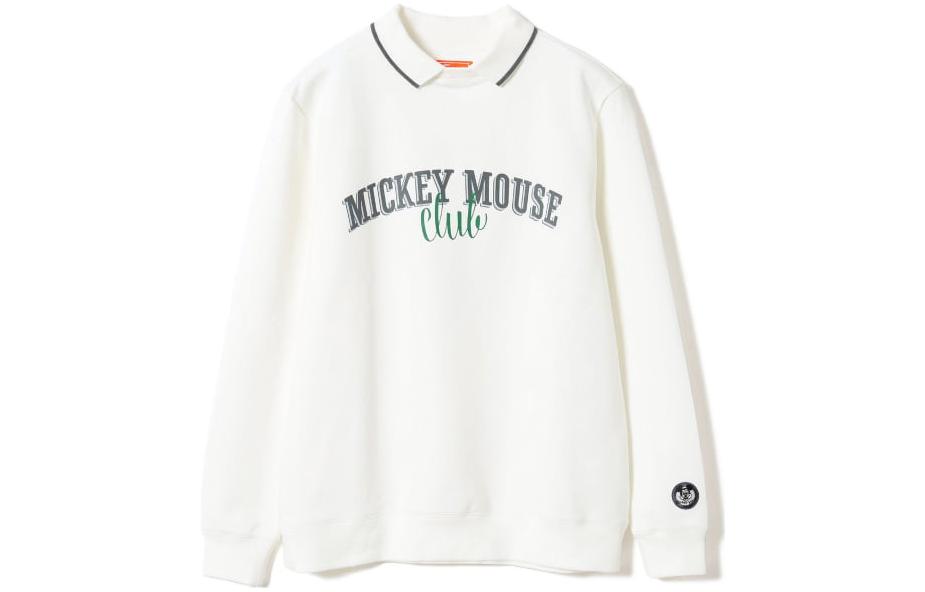 Beams Pullover Sweatshirt with Letter Print and Polo Collar. 82-13-0245-118