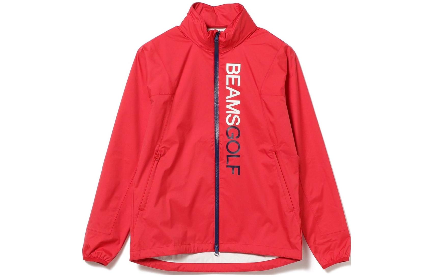 Beams Red High-Neck Zip Letter Print Jacket 8219000633610