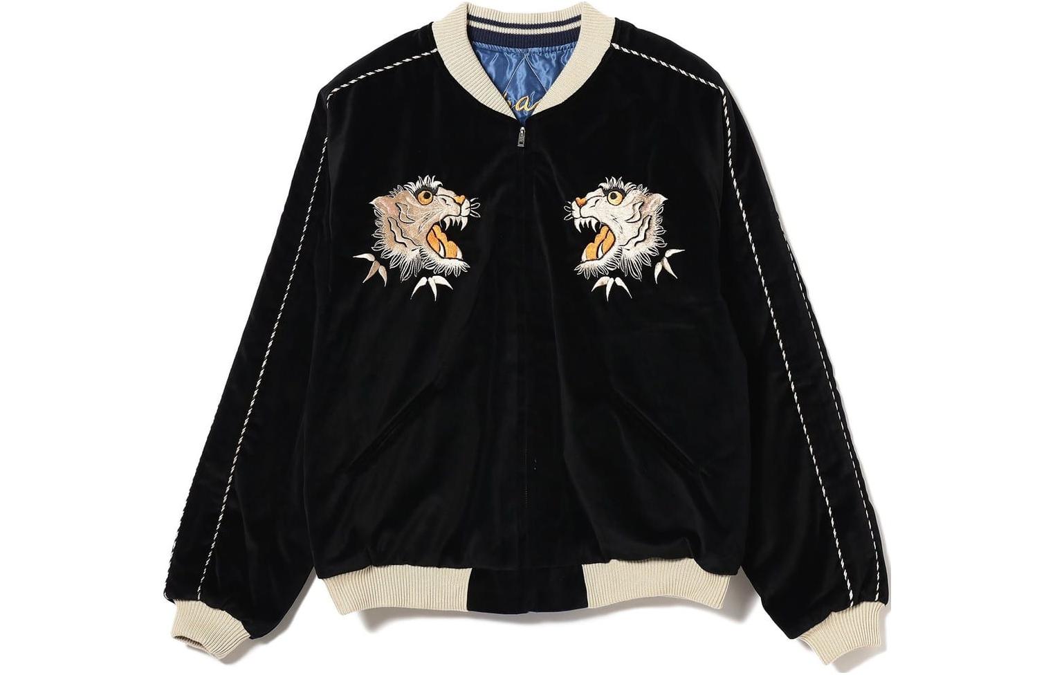 Beams Reversible Graphic Print Zip Jacket Black (). 11-18-1394-086