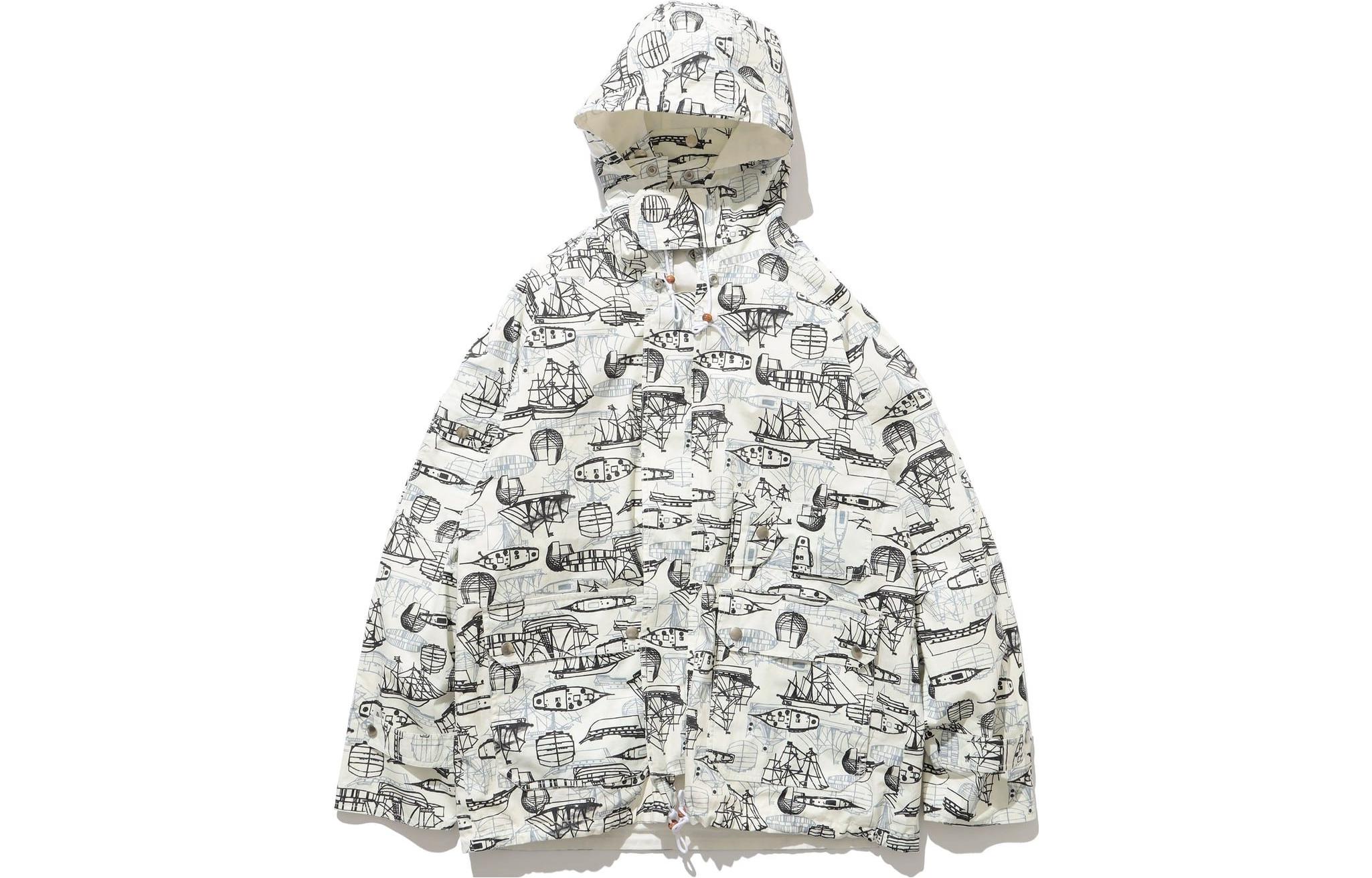 Beams Sailboat Print Long Sleeve Jacket 38-18-0458-139