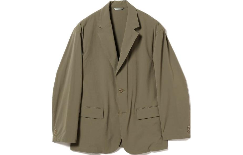 Beams Solid Color Button-Up Long Sleeve Jacket for Men 91-16-0312-803