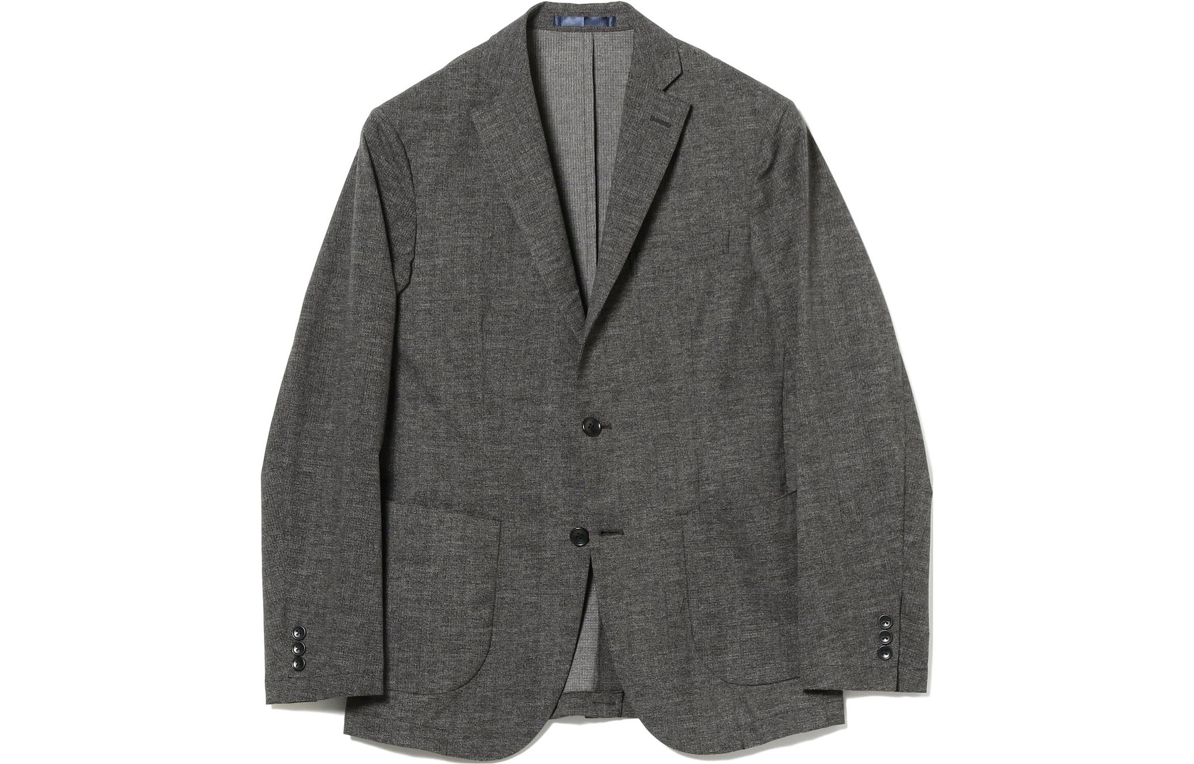 Beams Solid Color Button-Up Long Sleeve Jacket Gray (). 91-16-0287-803