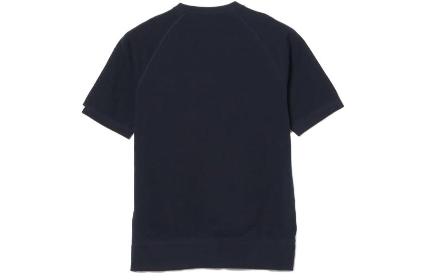 Beams Solid Color Casual Short-Sleeve Sweatshirt Navy Blue 3803000259378