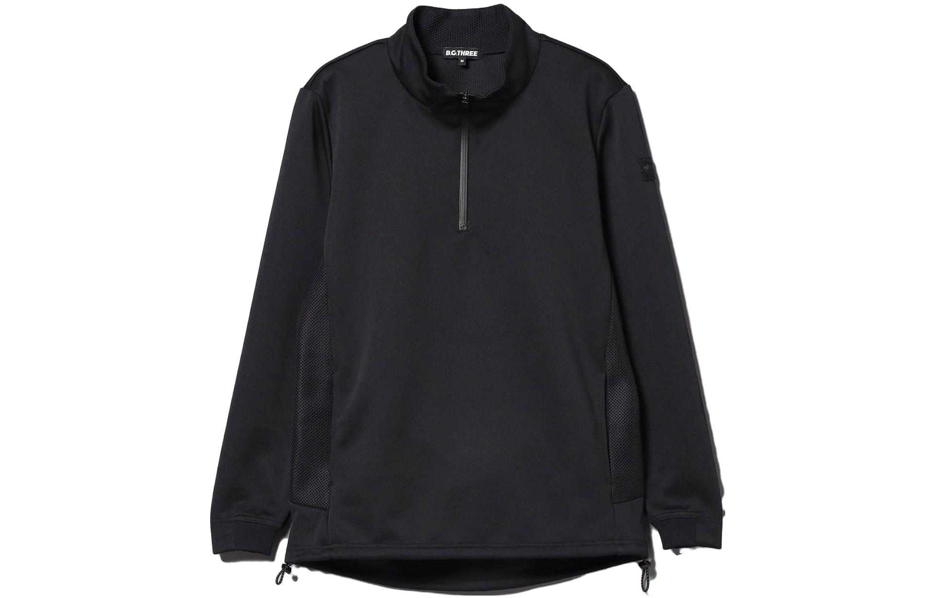 Beams Solid Color Half-Zip Stand Collar Sweatshirt Long Sleeve 84-13-0012-444