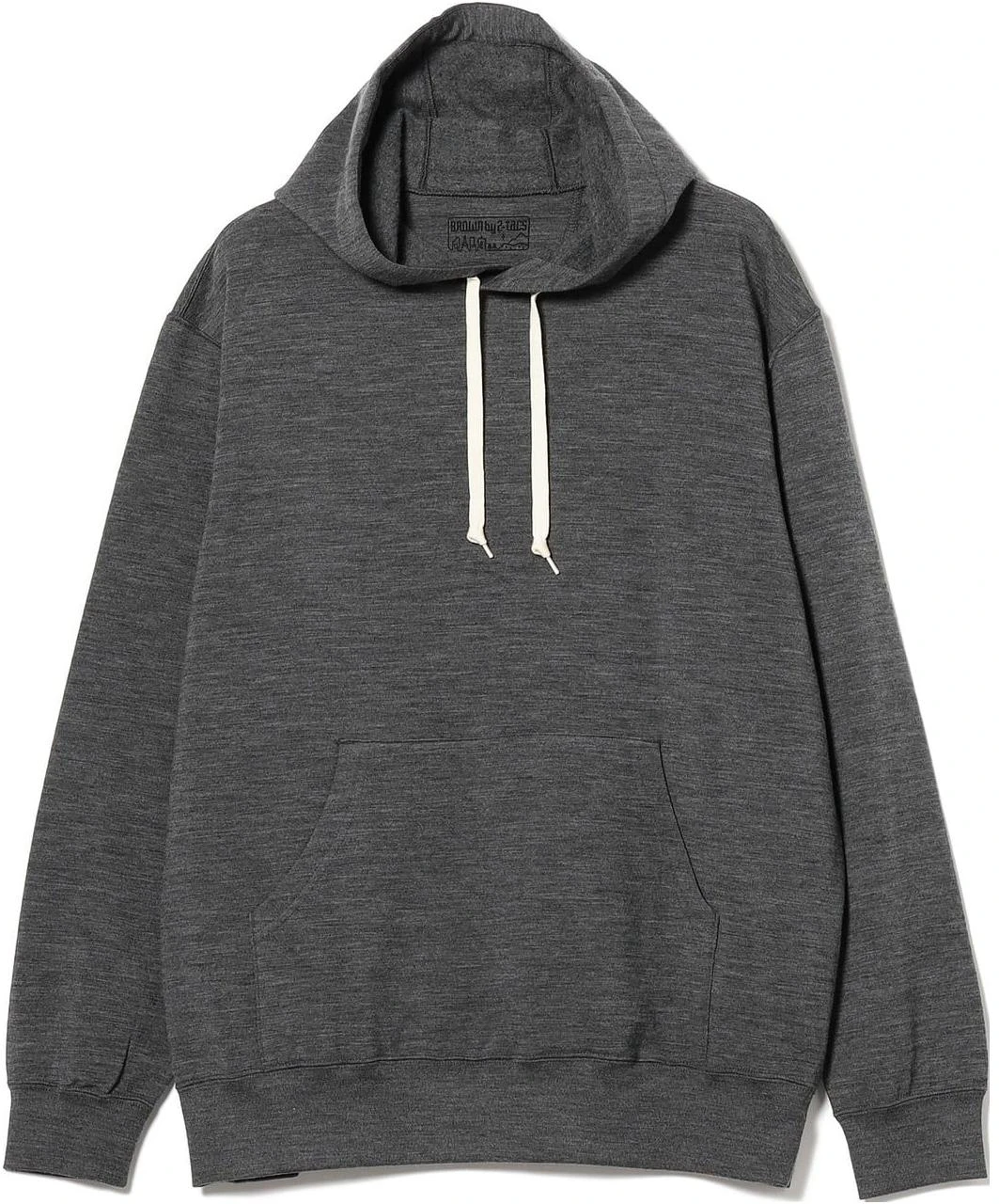 beams-solid-color-hoodie-long-sleeve-casual-sweatshirt-gray-36-13-0229-646