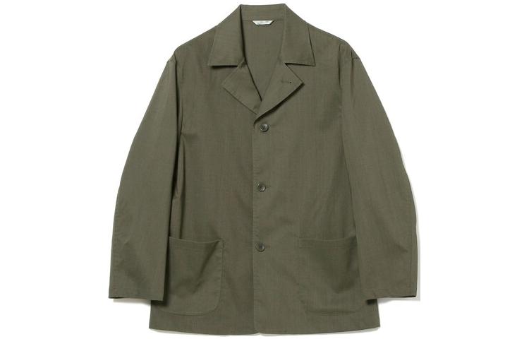 Beams Solid Color Long Sleeve Button-Up Jacket 91-18-0034-803