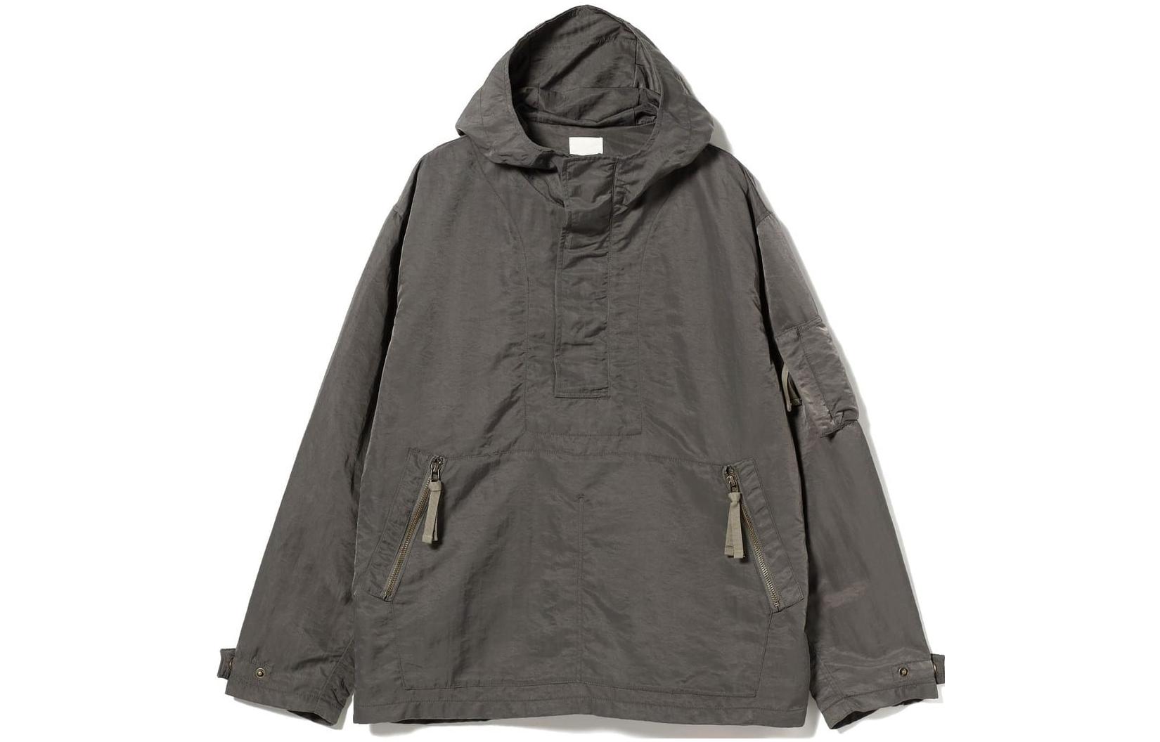 Beams Solid Color Loose Fit Hoodie Pocket Jacket 38-18-7035-965