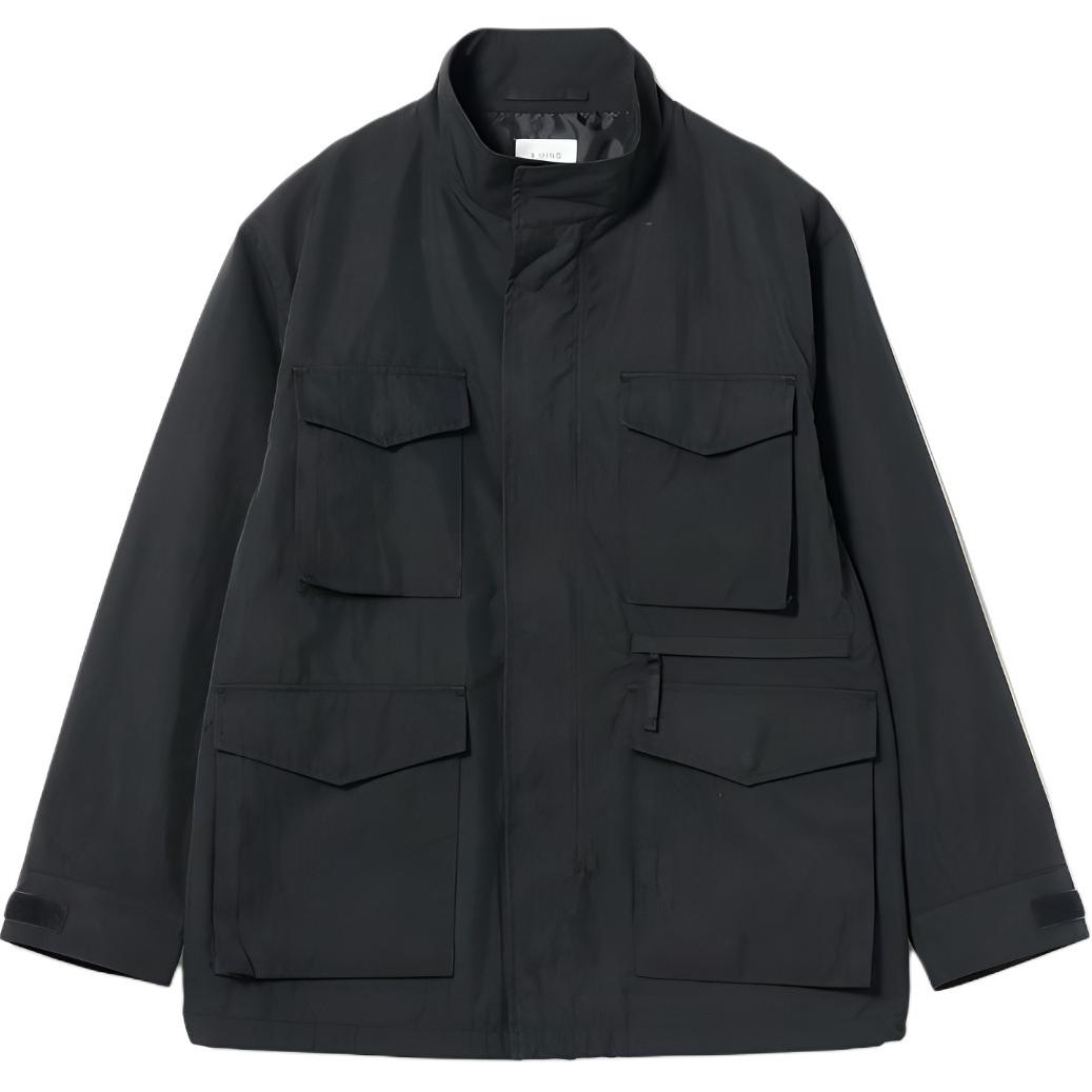 Beams Solid Color Loose Fit Stand Collar Jacket 92-18-0401-286