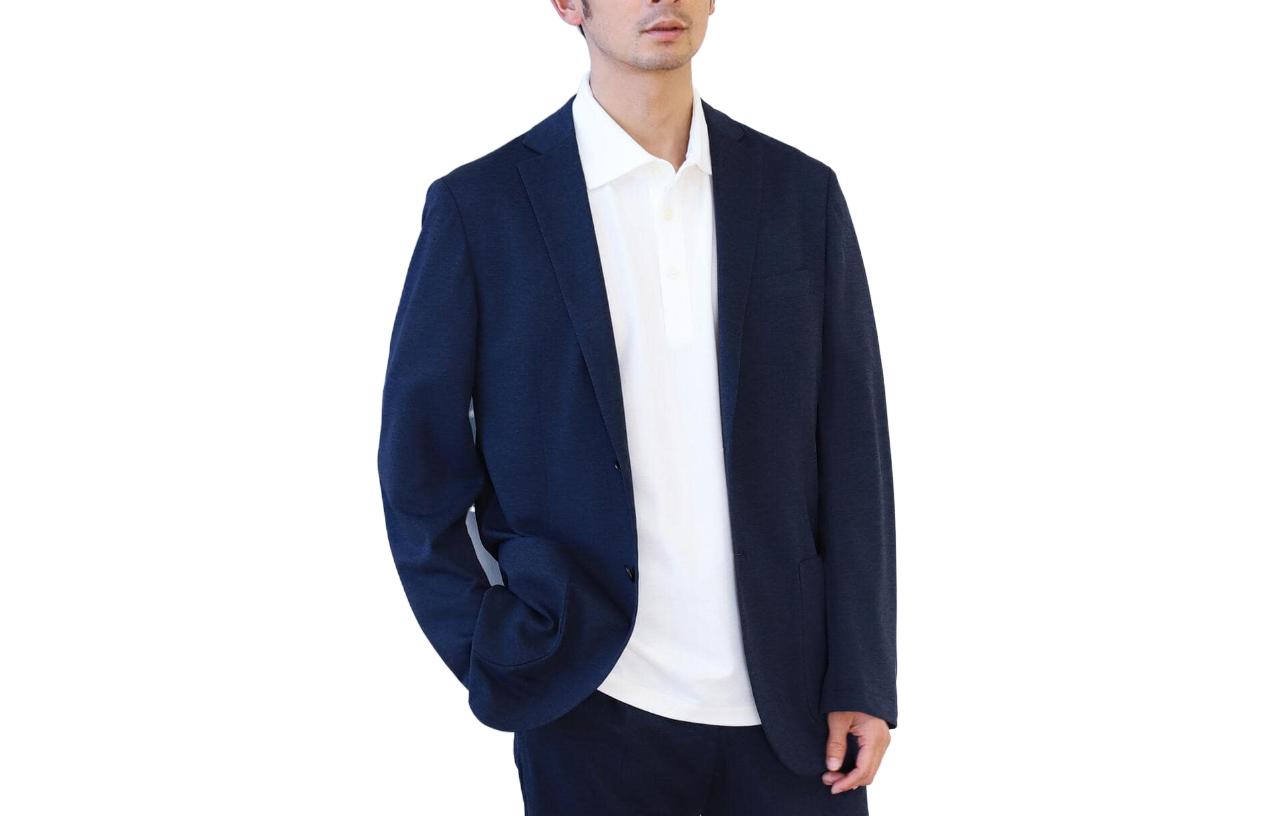 Beams Solid Color Single-Breasted Slim Fit Jacket Blue 9116027527777