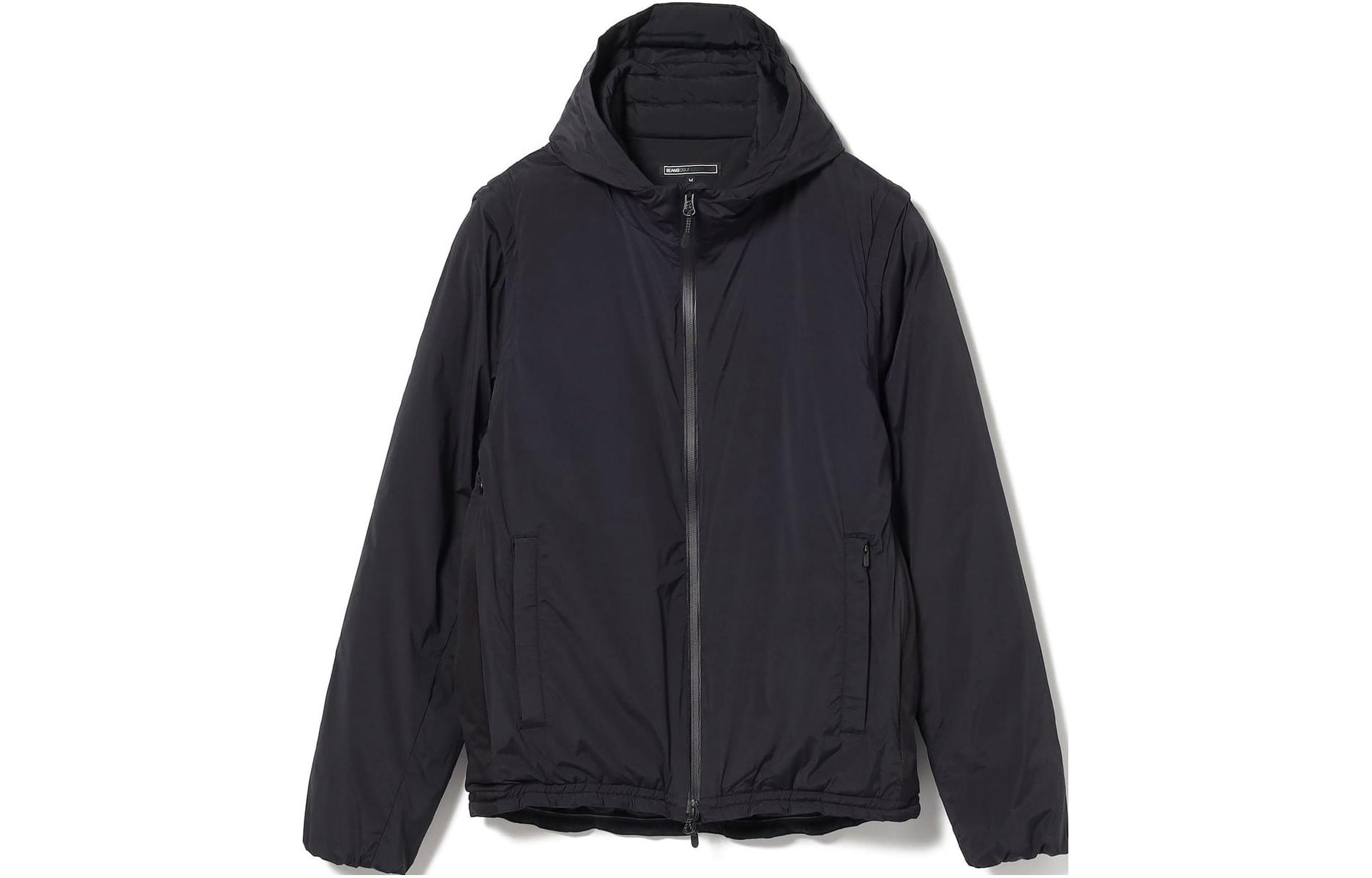 Beams Solid Color Slim Fit Hoodie Jacket Long Sleeve Outerwear 84-18-0017-803