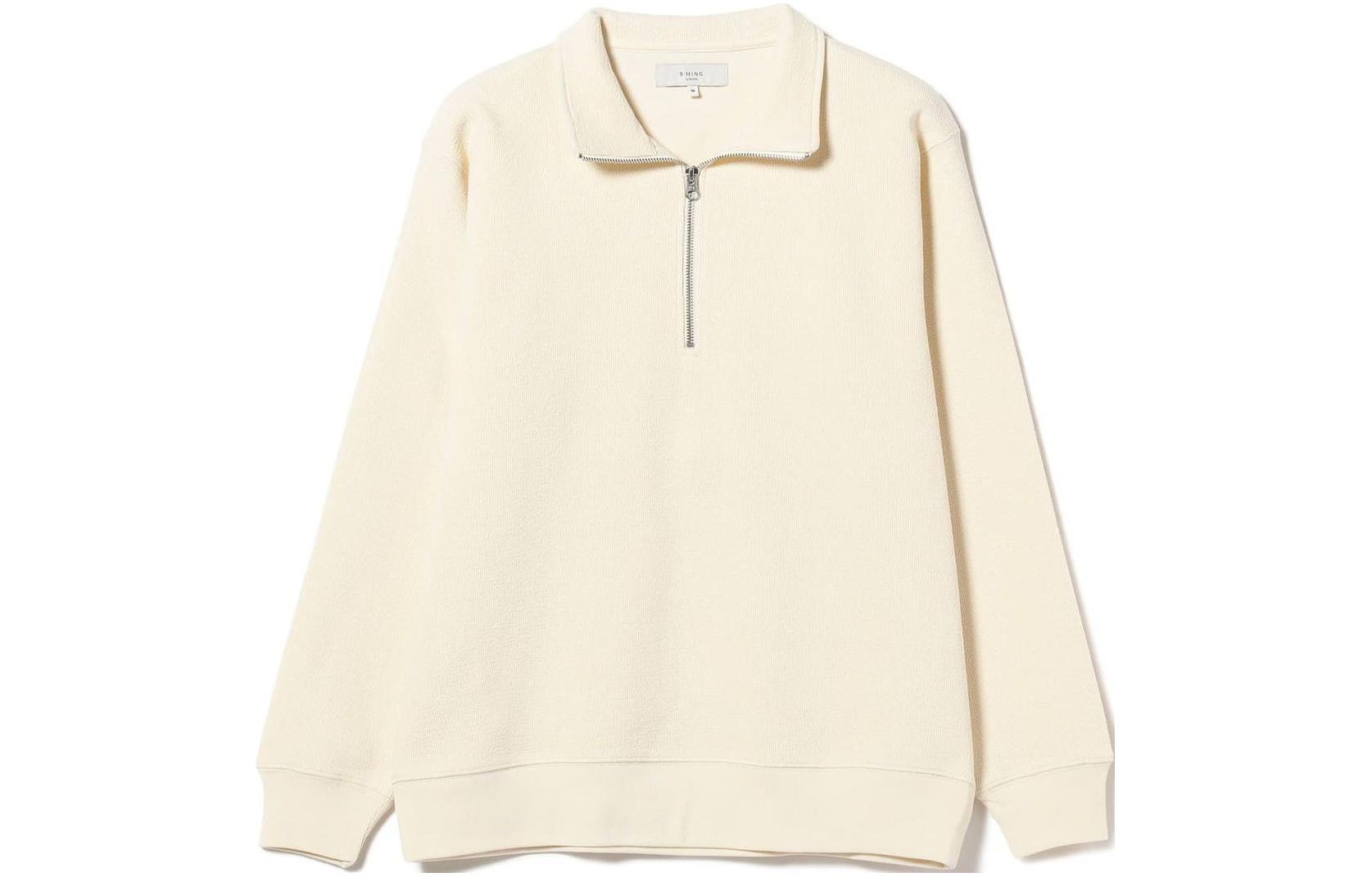 Beams Solid Color Stand Collar Pullover Casual Long Sleeve Sweatshirt 92-13-0334-803