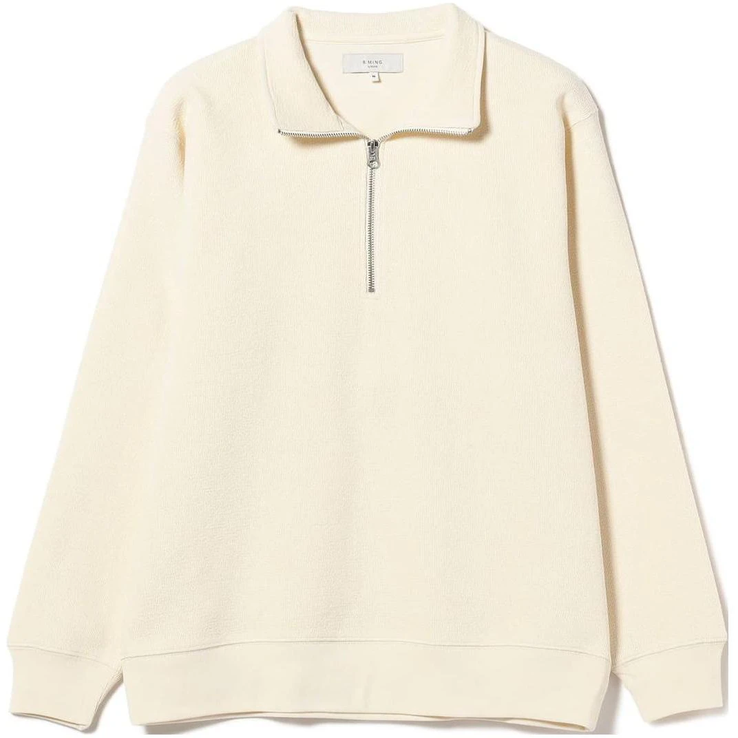 beams-solid-color-stand-collar-pullover-casual-long-sleeve-sweatshirt-92-13-0334-803