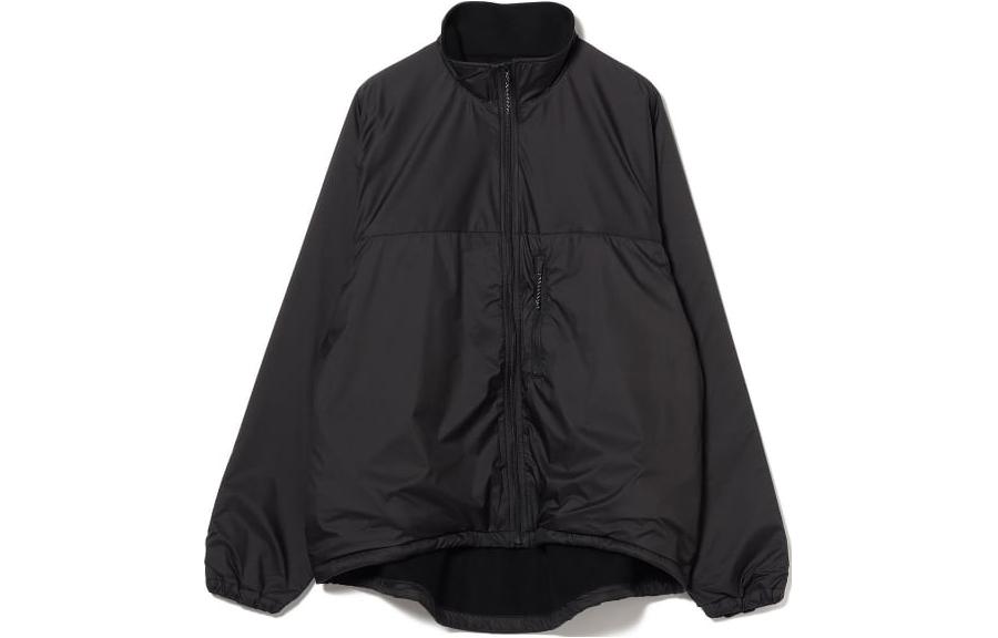 Beams Solid Color Stand Collar Zip-Up Jacket Black 36-18-0689-086