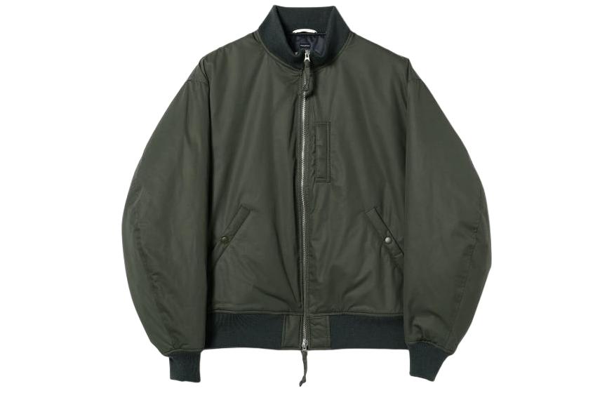 Beams Solid Color Stand Collar Zip-Up Loose Fit Jacket 36-18-0682-594