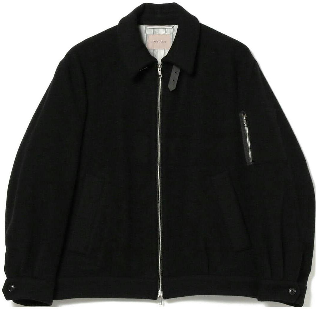 beams-solid-color-zip-up-bomber-jacket-black-5118000256519