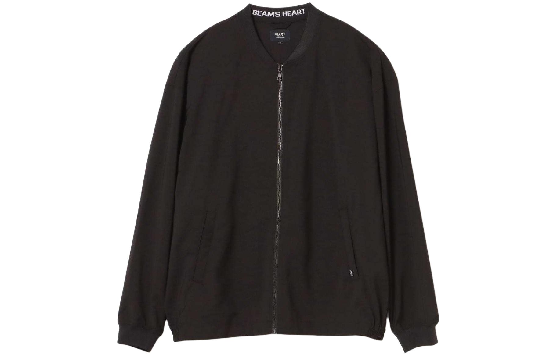 Beams Solid Color Zip-Up Stand Collar Jacket 42-18-0064-639