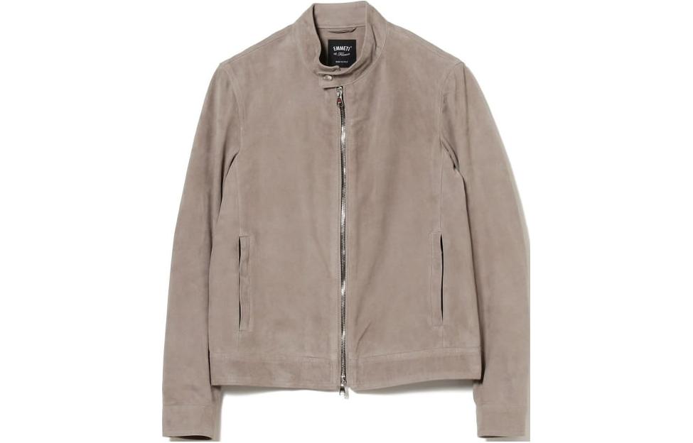 Beams Solid Color Zip-Up Stand Collar Long Sleeve Jacket with Pockets 24-18-0021-832