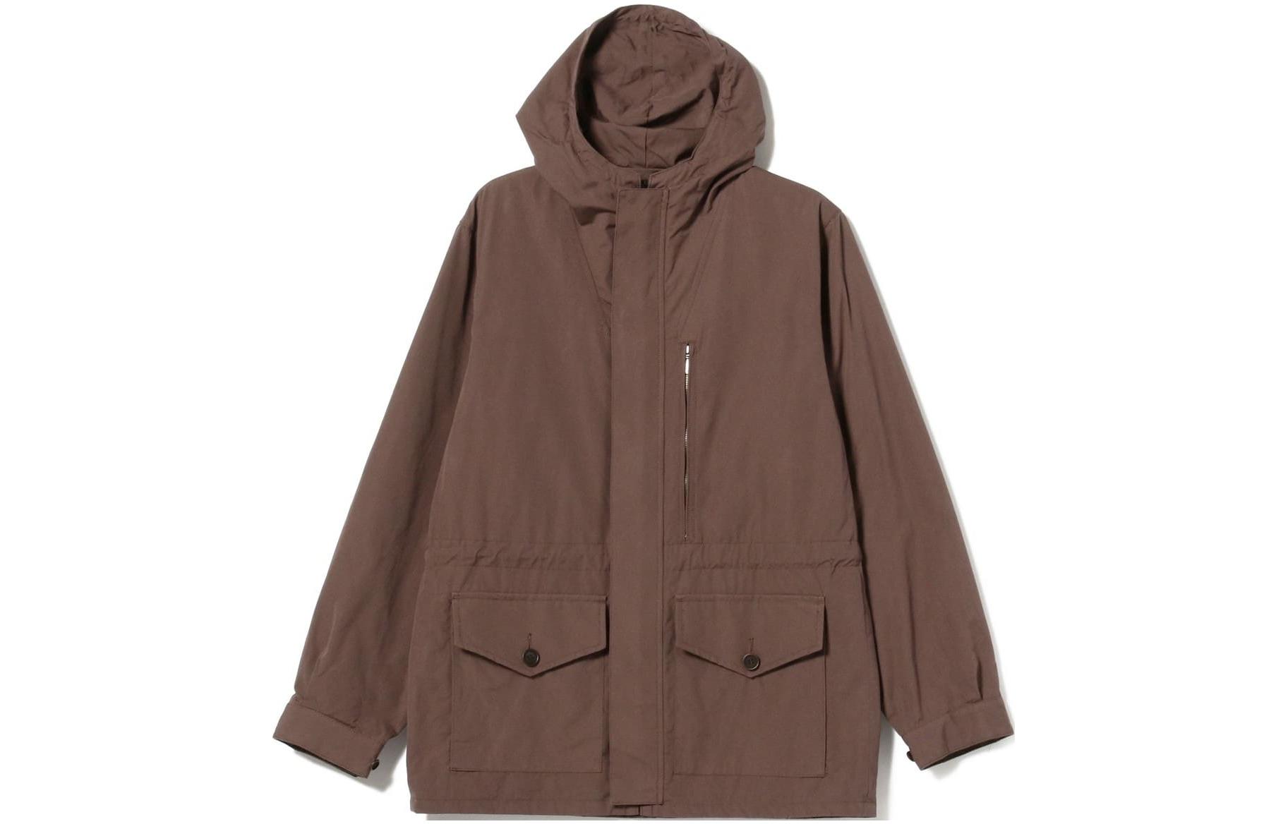 Beams Solid Color Zip Pocket Long Sleeve Hoodie Jacket 24-19-0036-608