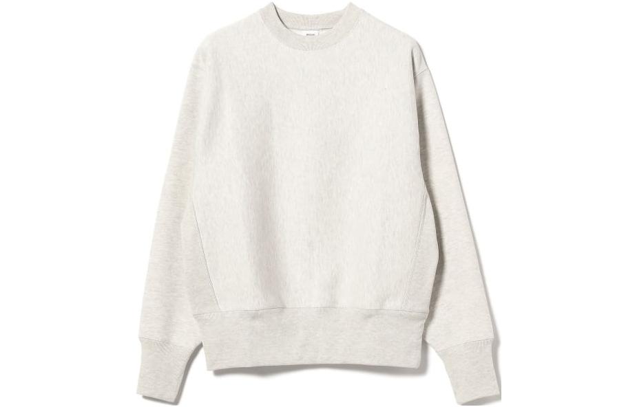 Beams Solid Crewneck Pullover Sweatshirt Gray/Black. 92-13-0345-647