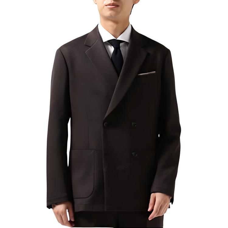 Beams Solid Double-Breasted Slim Fit Jacket for Men 91-16-0250-803
