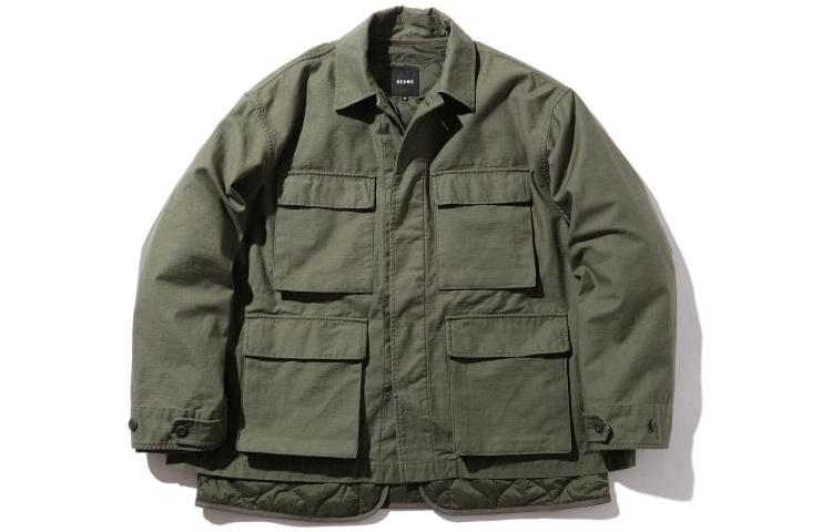 Beams Solid Multi-Pocket Shirt Jacket for Men 11-18-5645-187