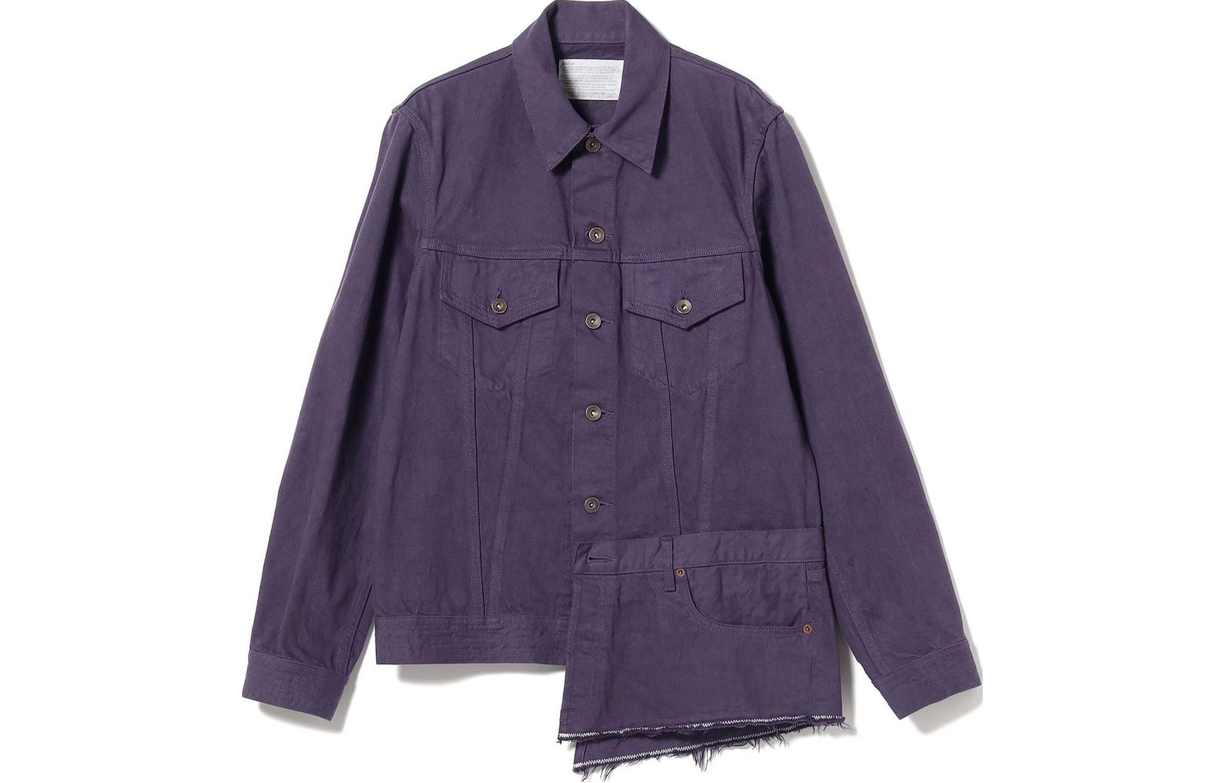 Beams Solid Purple Asymmetric Long-Sleeve Jacket 23-18-0143-187