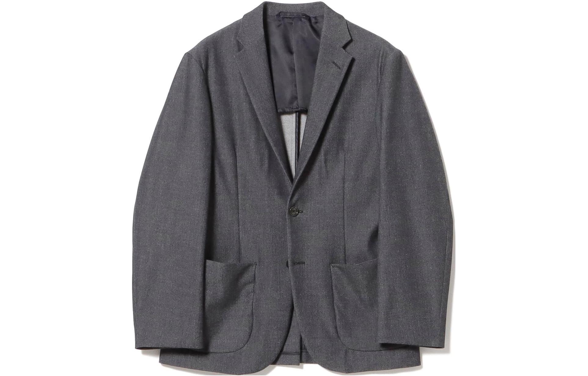 Beams Solid V-Neck Long Sleeve Jacket Grey (). 4116001419579