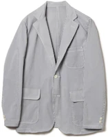 Beams Solid V-Neck Single-Breasted Jacket Blue White - 3816019613975 Beams Solid V-Neck Single-Breasted Jacket Blue White - 3816019613975