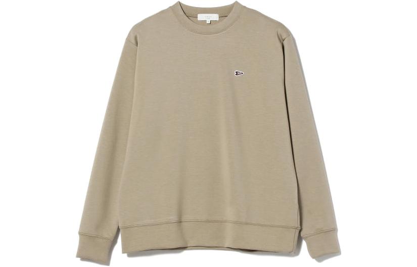 Beams SS23 Beige Crewneck Pullover Sweatshirt Solid Color 9213032614722