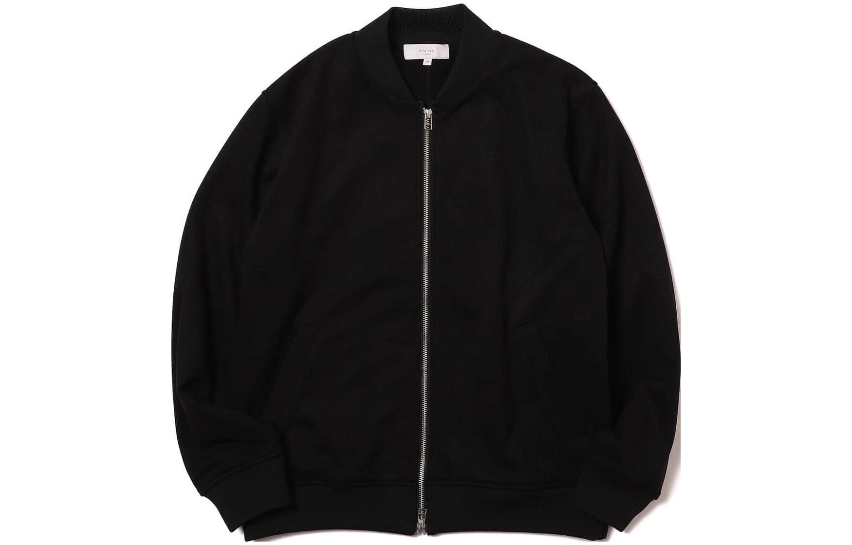 Beams SS23 Black Solid Color Baseball Collar Long Sleeve Jacket 9218001628619